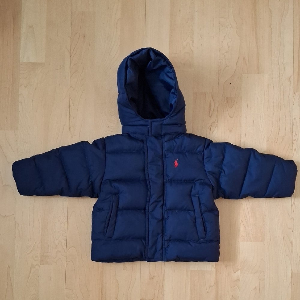 Polo By Ralph Lauren Baby Boy Navy Blue Puffer Jacket Size 12m